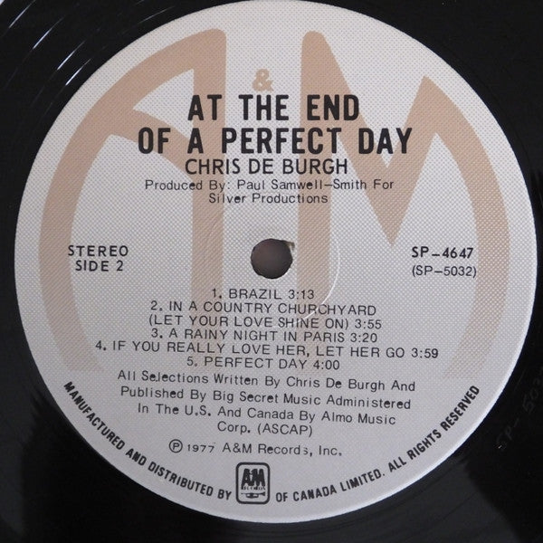 Chris de Burgh : At The End Of A Perfect Day (LP, Album)