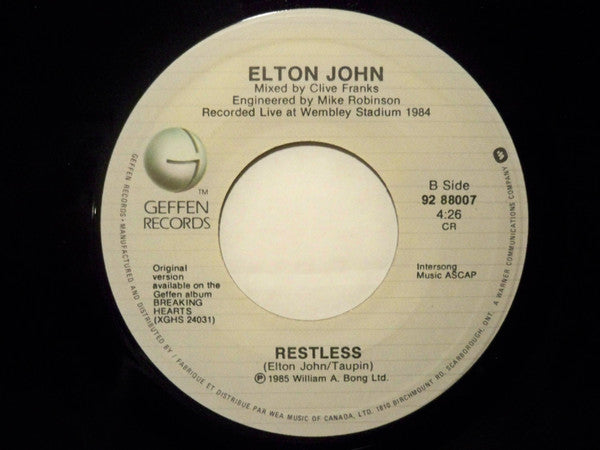 Elton John : Nikita (7", Single)