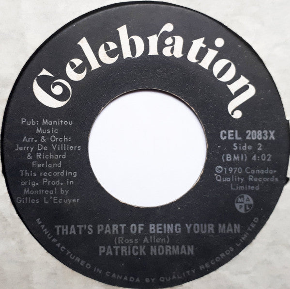 Patrick Norman : Love Is All (7", Single, RE)
