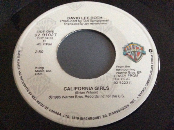 David Lee Roth : California Girls (7")