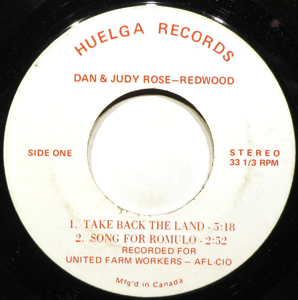 Dan & Judy Rose-Redwood* : Take Back The Land (7", EP)