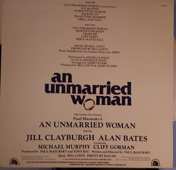 Bill Conti : Music From An Unmarried Woman (LP)