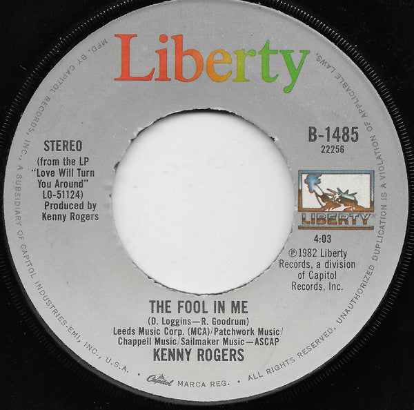 Kenny Rogers : A Love Song / The Fool In Me (7", Single, Jac)