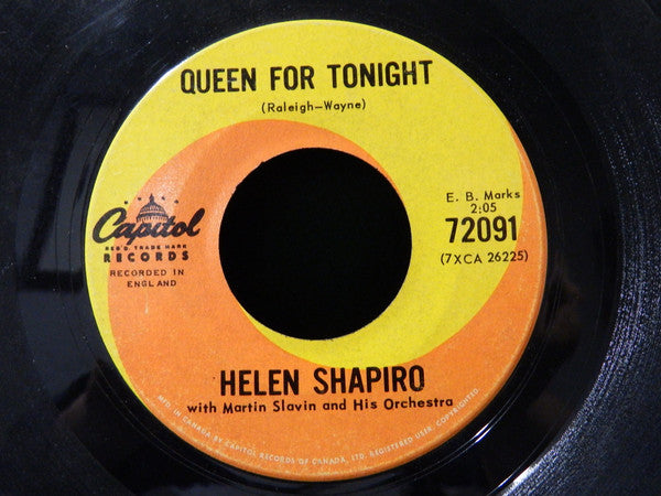 Helen Shapiro : Queen For Tonight / Daddy Couldn't Get Me One Of Those  (7", Single)