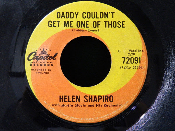 Helen Shapiro : Queen For Tonight / Daddy Couldn't Get Me One Of Those  (7", Single)
