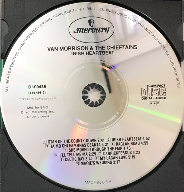 Van Morrison & The Chieftains : Irish Heartbeat (CD, Album, Club, RE)