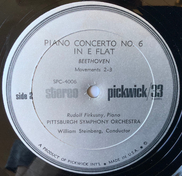 Beethoven*, Rudolf Firkusny*, Pittsburgh Symphony Orchestra* Conducted By William Steinberg : Concerto No. 5 In E Flat Major (LP, Album)