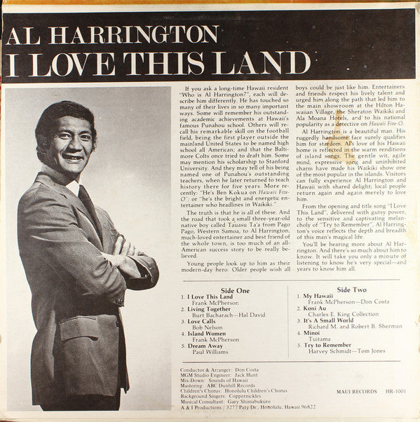 Al Harrington : I Love This Land (LP, Album)