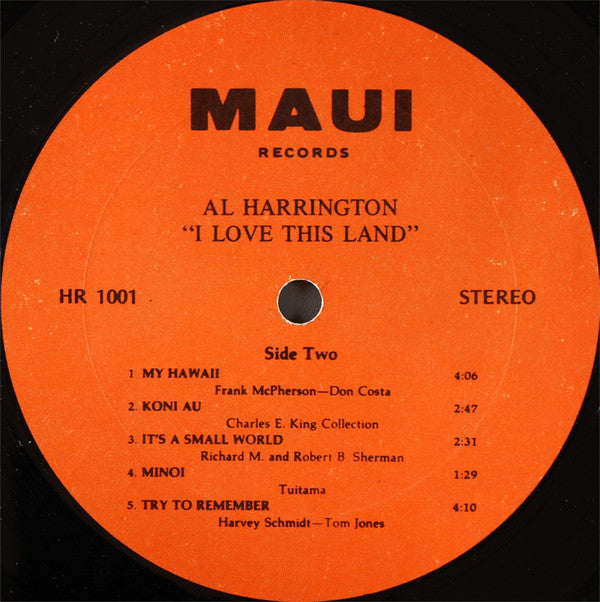 Al Harrington : I Love This Land (LP, Album)