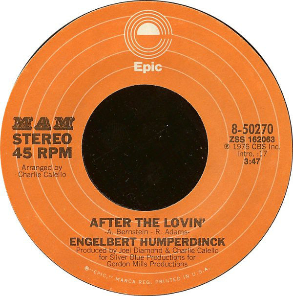 Engelbert Humperdinck : After The Lovin' (7", Single, Styrene, Ter)