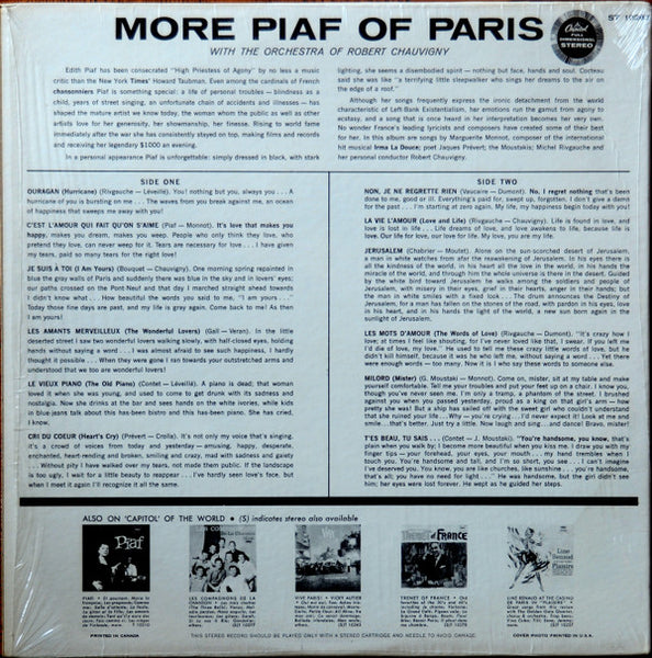 Edith Piaf : More Piaf Of Paris (LP, Album)