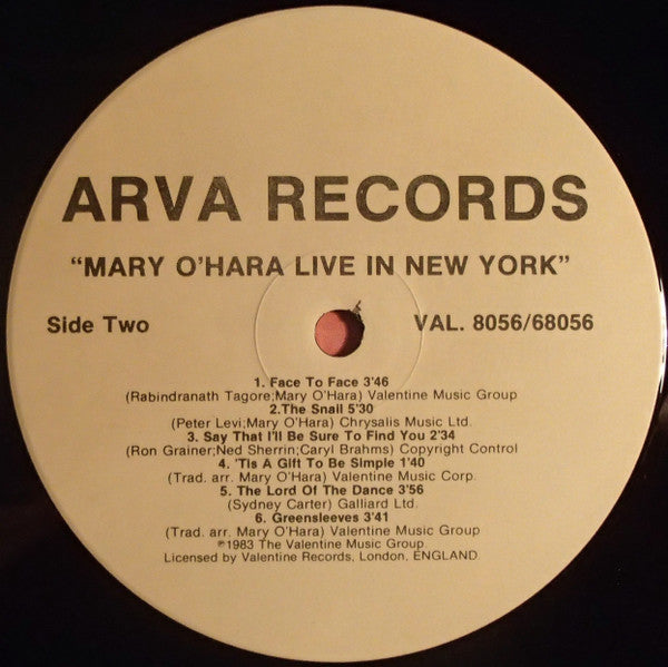 Mary O'Hara : Mary O'Hara Live In New York (LP, Album)