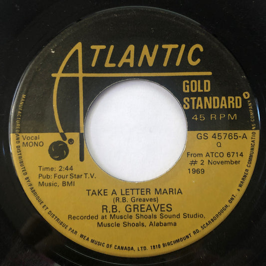 R.B. Greaves : Take A Letter Maria / Always Something There To Remind Me (7", Single, RE)