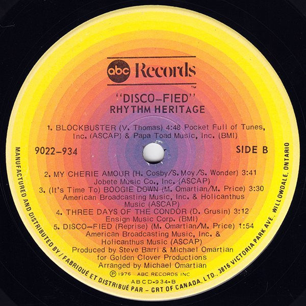 Rhythm Heritage : Disco-Fied (LP, Album)