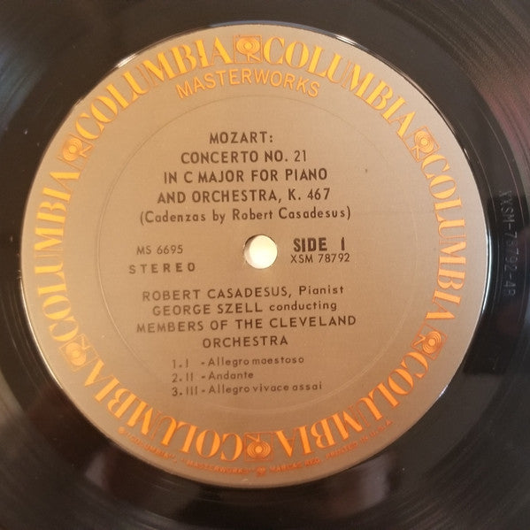 Wolfgang Amadeus Mozart — Robert Casadesus / George Szell, The Cleveland Orchestra : Piano Concerto No. 21 In C Major K.467 / Piano Concerto No. 24 In C Minor K.491 (LP)