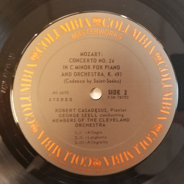 Wolfgang Amadeus Mozart — Robert Casadesus / George Szell, The Cleveland Orchestra : Piano Concerto No. 21 In C Major K.467 / Piano Concerto No. 24 In C Minor K.491 (LP)