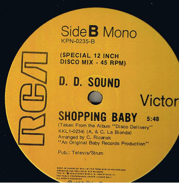 D.D. Sound : Shopping Baby (12", Mono)