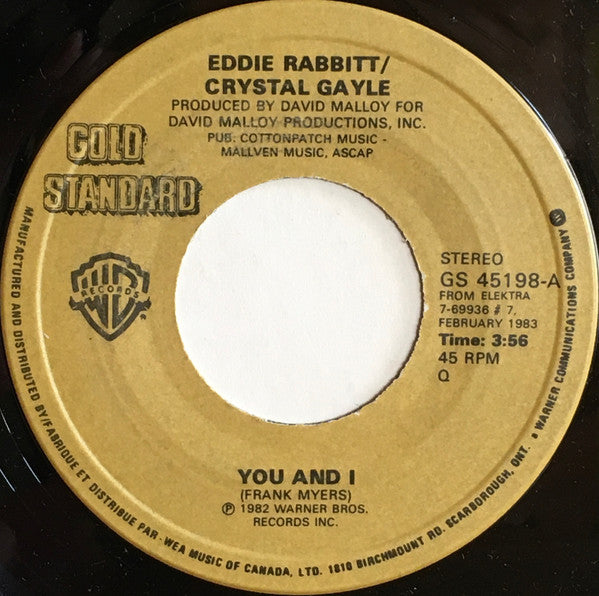 Eddie Rabbitt With Crystal Gayle : You And I (7", RE)