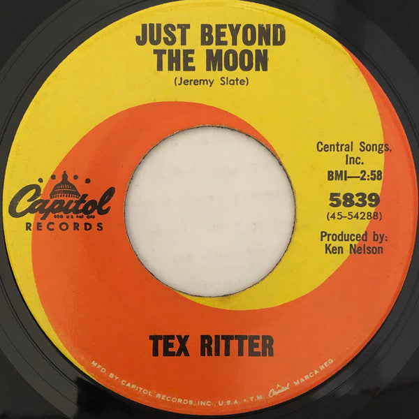 Tex Ritter : Just Beyond The Moon (7", Single, Los)