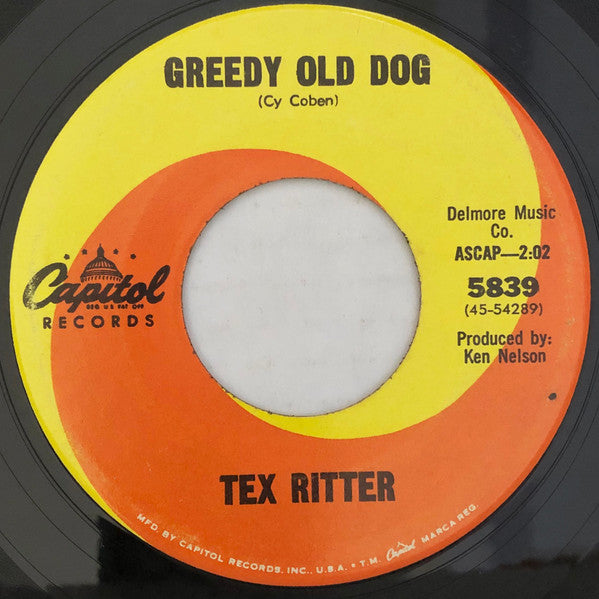 Tex Ritter : Just Beyond The Moon (7", Single, Los)