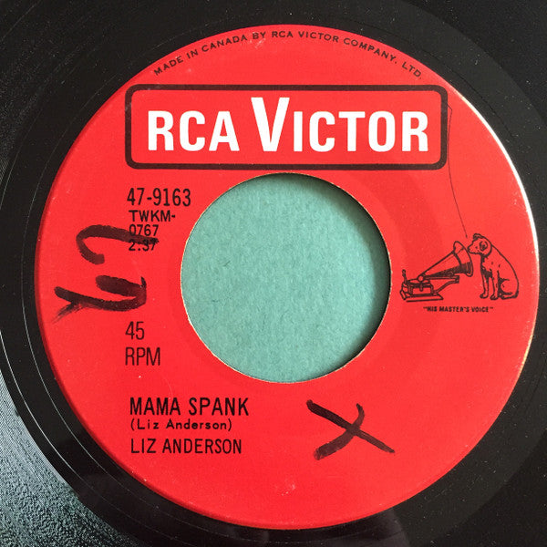 Liz Anderson : Mama Spank / To The Landlord (7", Single)