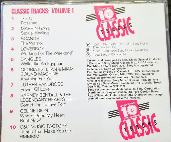 Various : Classic Tracks: Volume 1 - 10th Anniversary (CD, Comp, Promo)