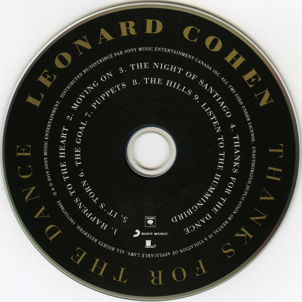 Leonard Cohen : Thanks For The Dance (CD, Album, Emb)