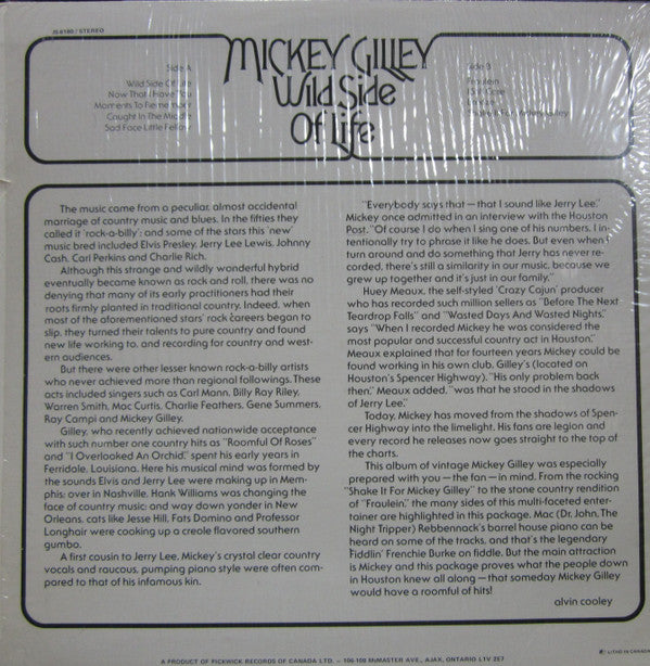 Mickey Gilley : Wild Side Of Life (LP, Comp)
