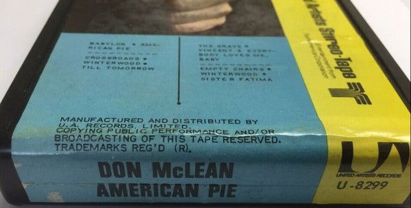 Don McLean : American Pie  (8-Trk, Album)