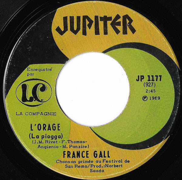 France Gall : L'Orage (La Pioggia) / Homme Tout Petit (7", Single)