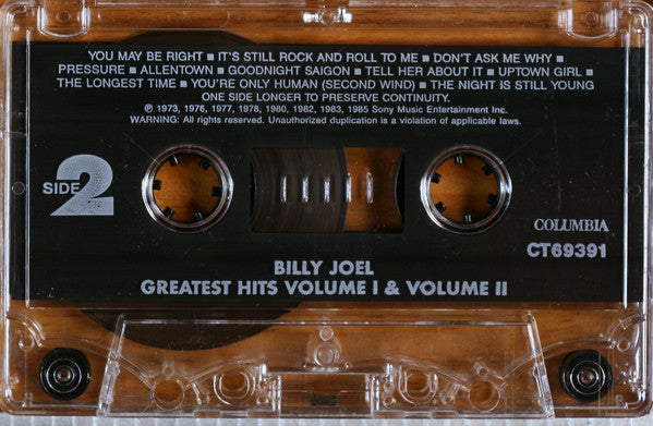 Billy Joel : Greatest Hits: Volume I & Volume II (Cass, Comp)