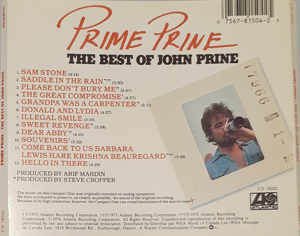 John Prine : Prime Prine - The Best Of John Prine (CD, Comp)