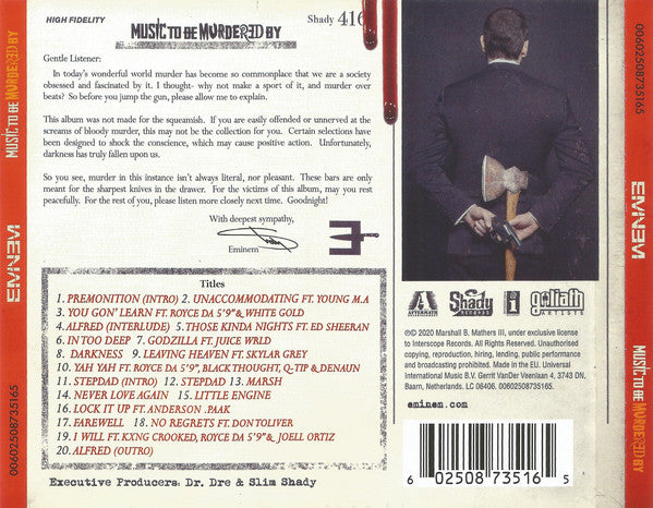 Eminem, Slim Shady : Music To Be Murdered By (CD, Album)