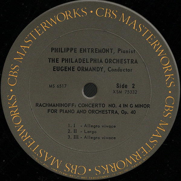 Philippe Entremont, Eugene Ormandy Conducts The Philadelphia Orchestra / Rachmaninoff* : Piano Concerto Nos. 1 And 4 (LP, Mono, RE)