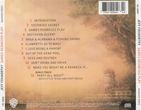 Jeff Foxworthy : Games Rednecks Play (CD, Album, Club)