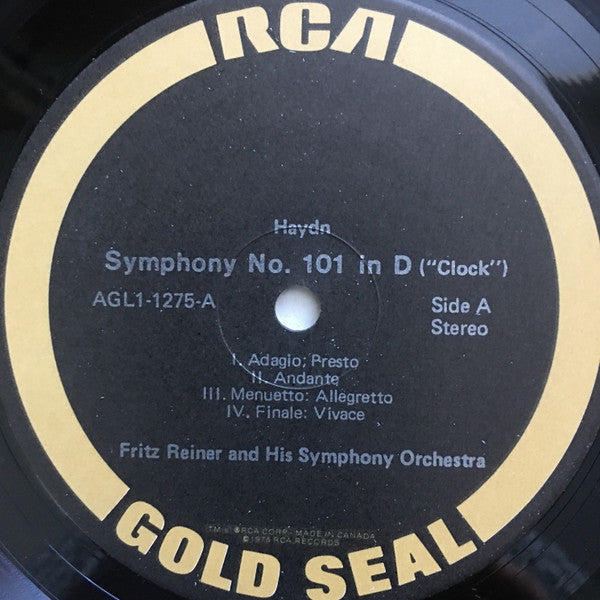 Haydn* - Fritz Reiner : "Clock" Symphony No. 101 In D / Symphony No. 95 In C Minor (LP, Album)