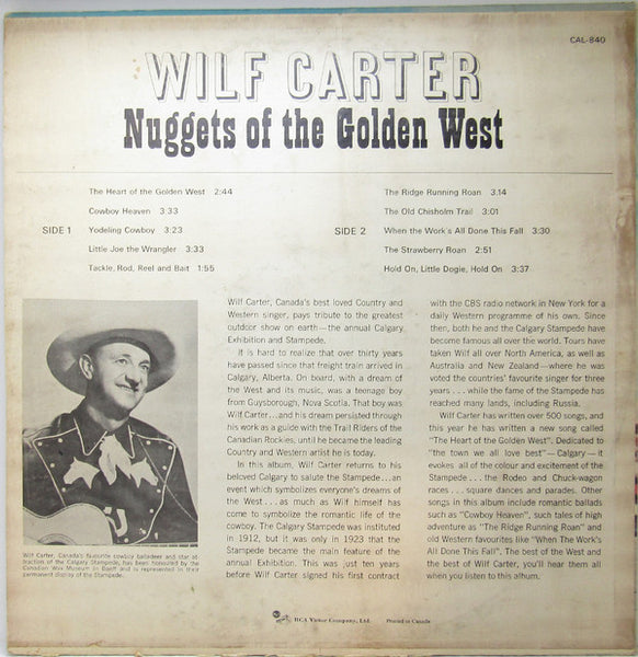 Wilf Carter : Nuggets Of The Golden West (LP, Mono)