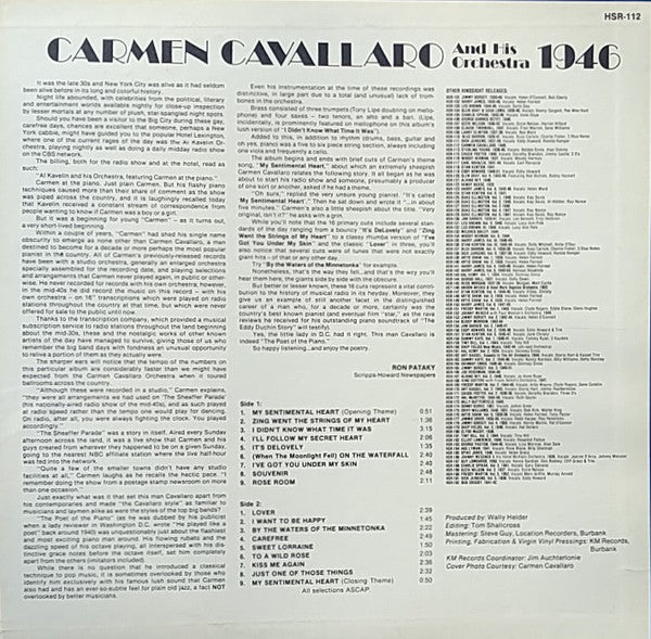 Carmen Cavallaro And His Orchestra : The Uncollected Carmen Cavallaro And His Orchestra 1946 (LP, Comp, Mon)