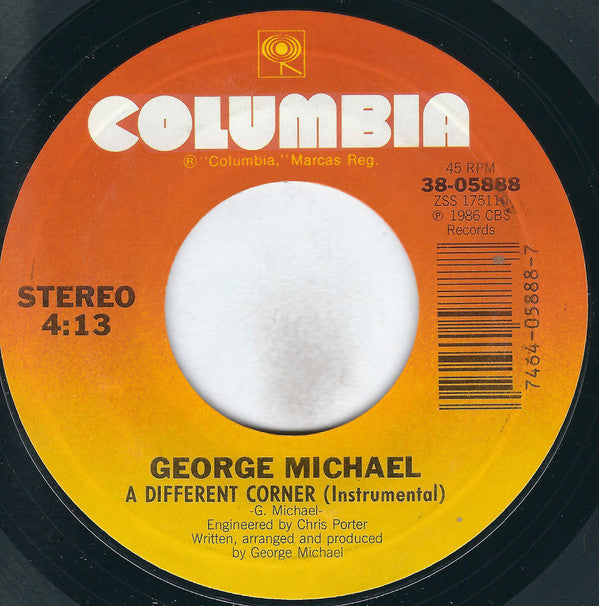 George Michael : A Different Corner (7", Single, Styrene, Car)