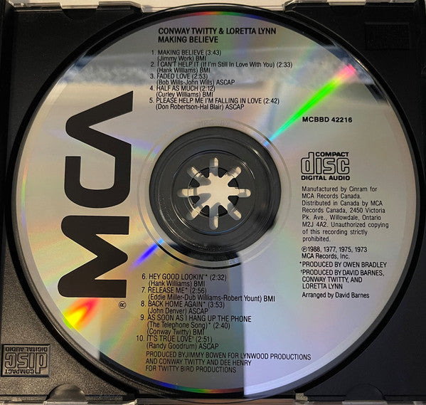 Conway Twitty & Loretta Lynn : Making Believe (CD, Album)