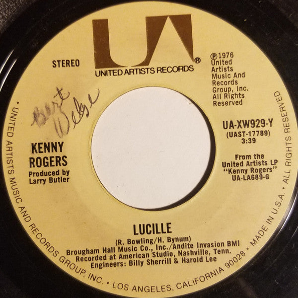 Kenny Rogers : Lucille / Till I Get It Right (7", Single)