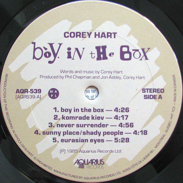 Corey Hart : Boy In The Box (LP, Album)