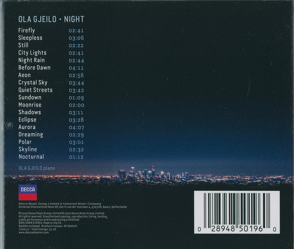 Ola Gjeilo : Night (CD, Album)