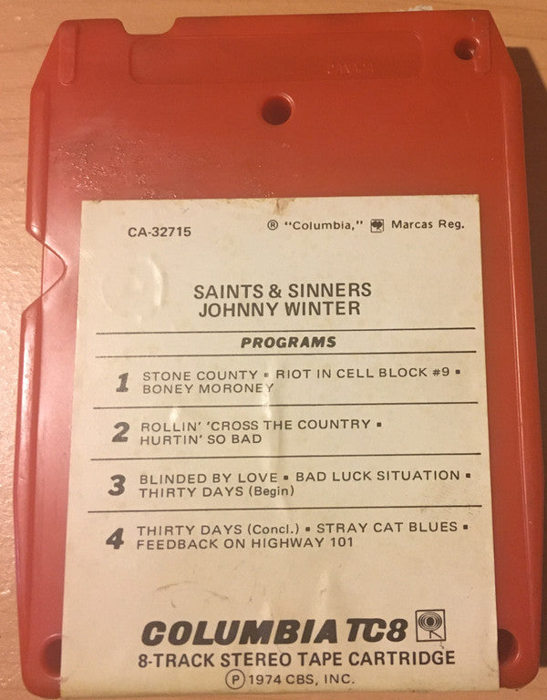 Johnny Winter : Saints & Sinners (8-Trk, Album, Red)