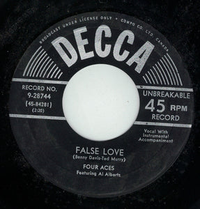 The Four Aces Featuring Al Alberts : False Love / Don't Forget Me (7", Single)