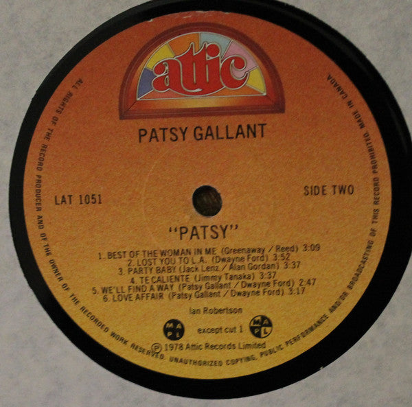 Patsy Gallant - Patsy! (LP) (Very Good (VG))