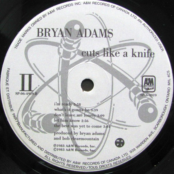 Bryan Adams : Cuts Like A Knife (LP, Album, Cin)