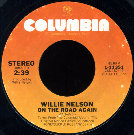 Willie Nelson / Johnny Gimble : On The Road Again / Jumpin' Cotton Eyed Joe (7", Styrene, Ter)