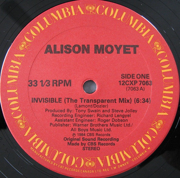 Alison Moyet : Invisible (12")