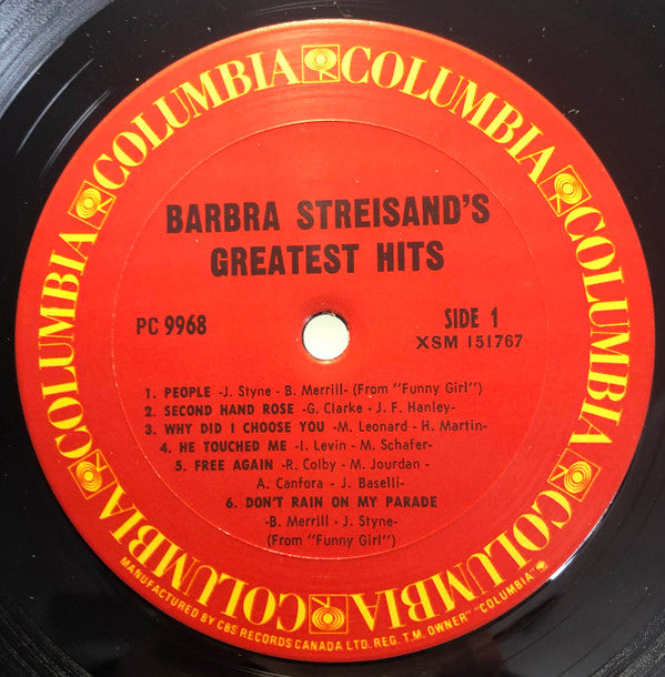 Barbra Streisand : Barbra Streisand's Greatest Hits (LP, Comp, RE)